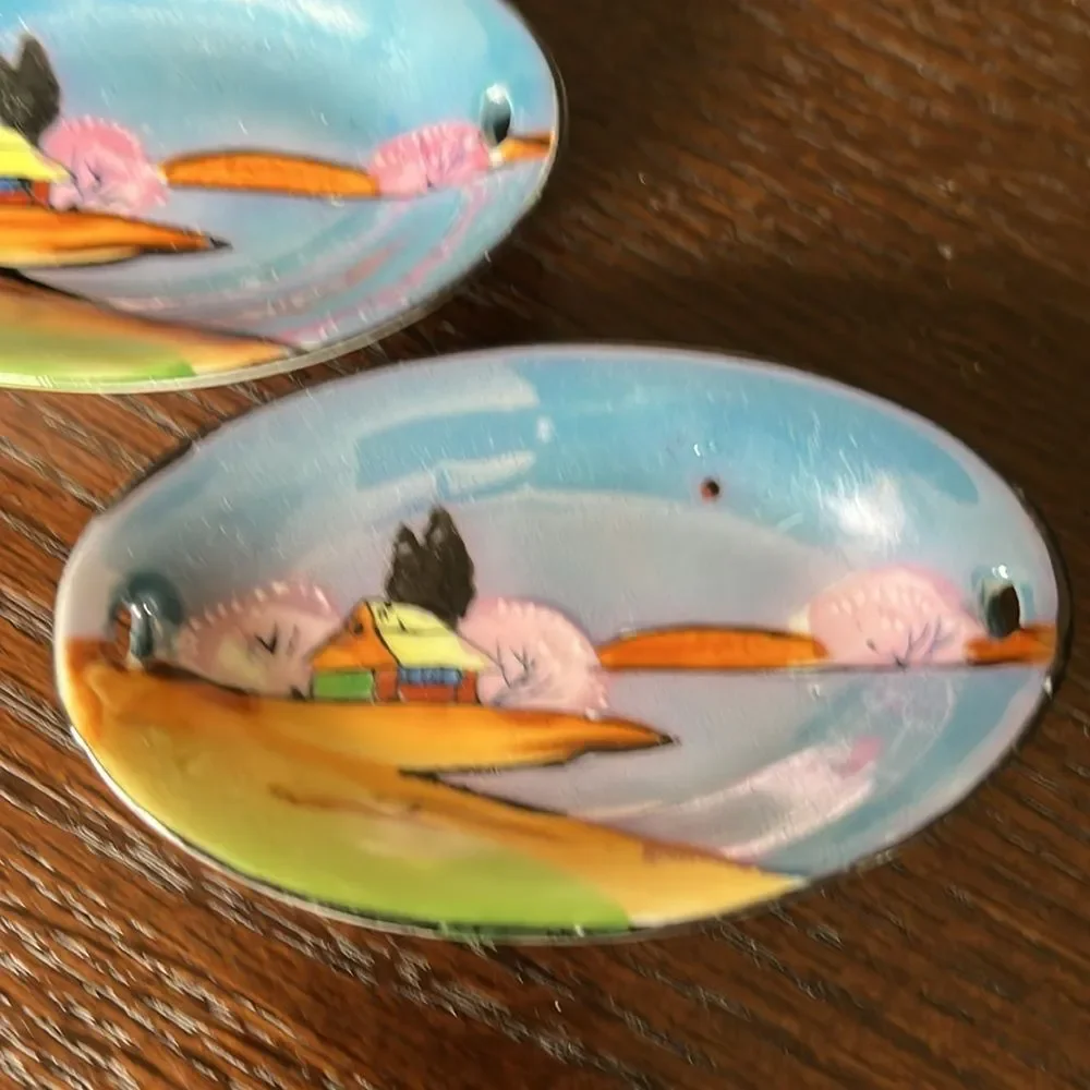 Vintage Japanese Hand Painted 4 piece Hord’oeuvre Set